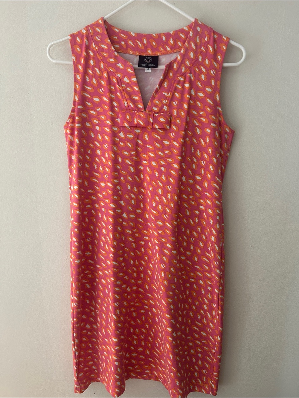 Sailor Sailor Sleeveless Pink Patterned Shift Dress